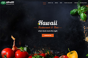 Hawaii Restaurant Bar Web Site Tasarımı