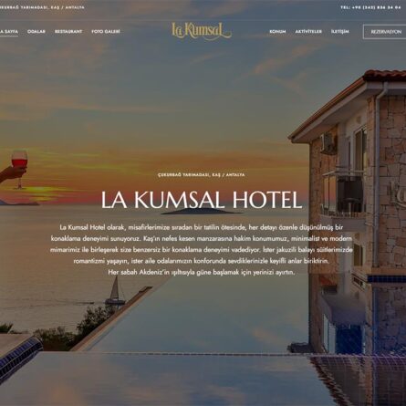 la kumsal hotel kaş web site tasarımı