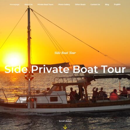 side boat tour website tasarımı referans