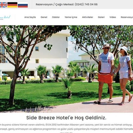 side breeze hotel web site tasarımı