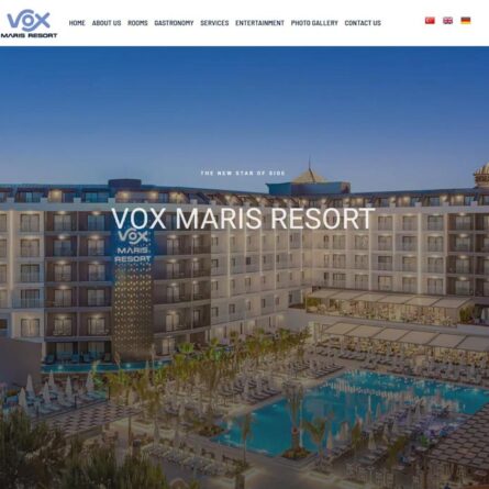 vox maris resort hotel side website tasarım referans